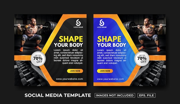 Fitness social media post template