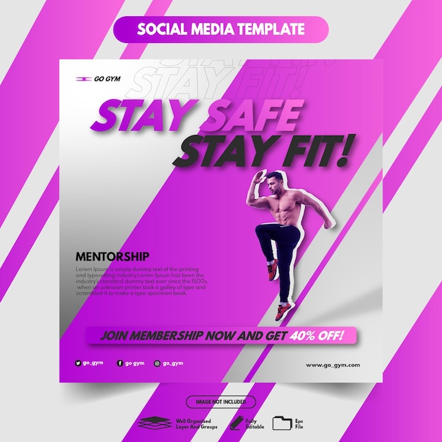 Fitness social media template