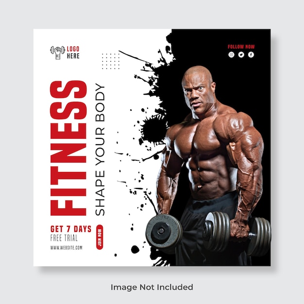 Vector fitness sociale media instagram postbannermalplaatje