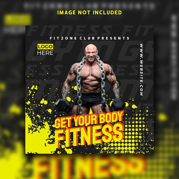 Fitness sociale media post instagram banner sjabloonontwerp