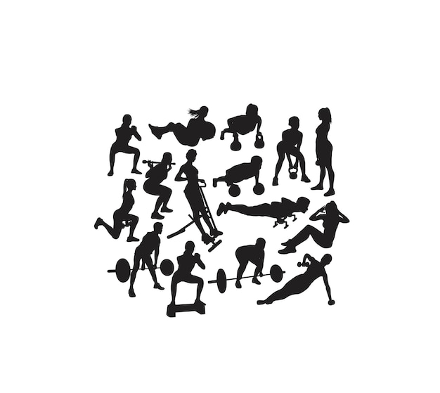 Fitness Sport Activity art vector silhouettes design