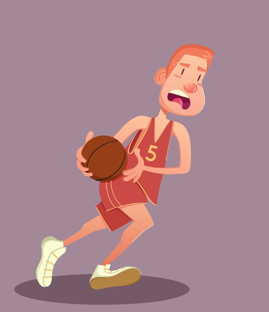 Fitness, sport and lifestyle concept - young man playing basketball. vector illustration