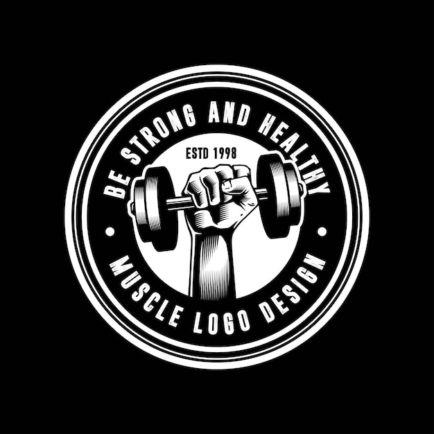 Fitness Sport retro vector logo