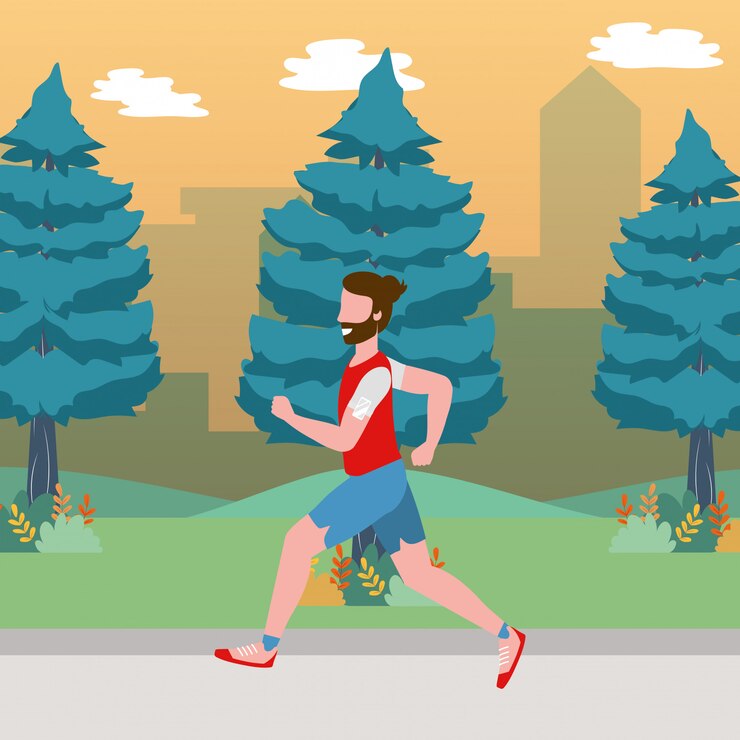 Vector fitness sport train cartoon