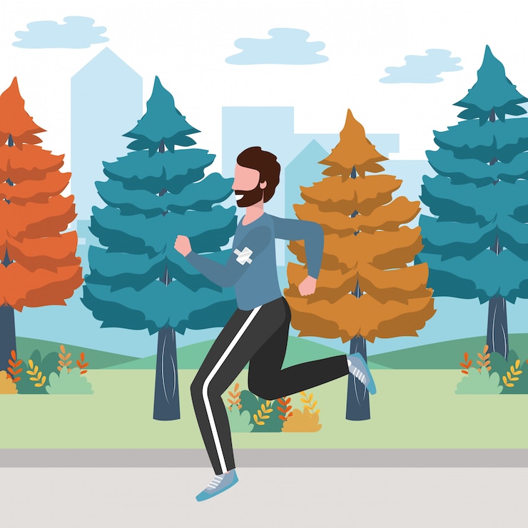 Vector fitness sport train cartoon