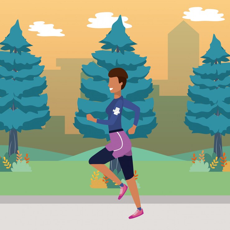 Vector fitness sport train cartoon