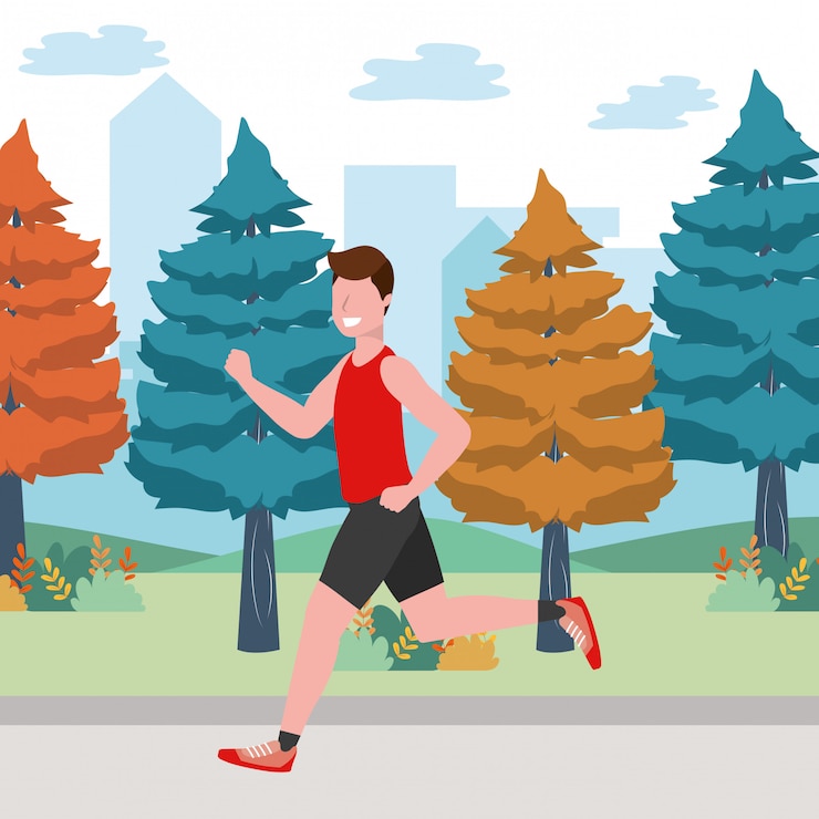 Vector fitness sport train cartoon