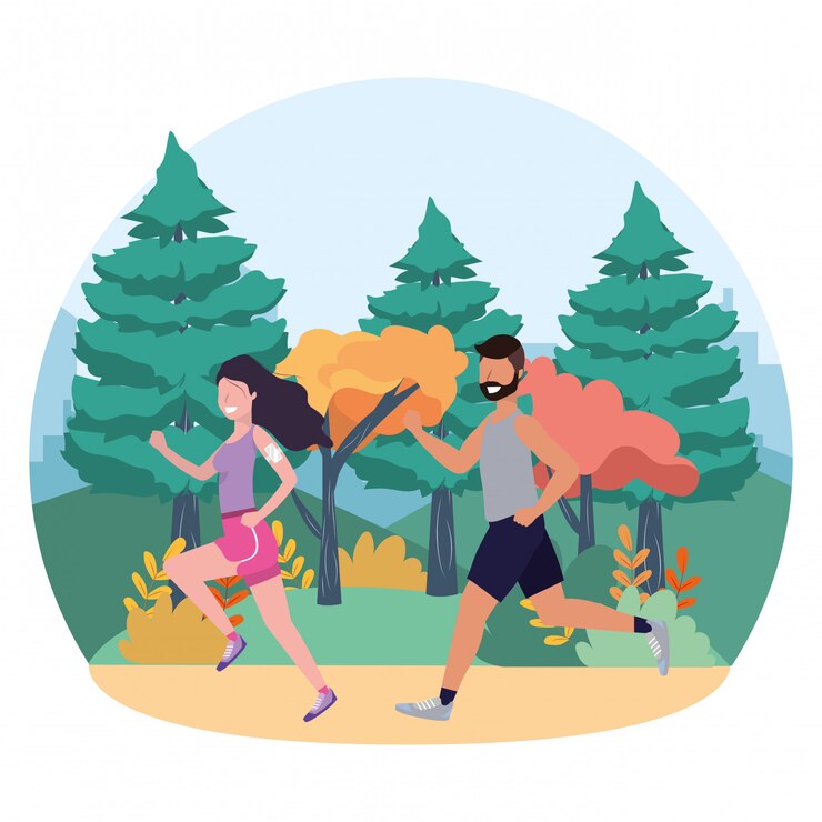 Vector fitness sport train cartoon