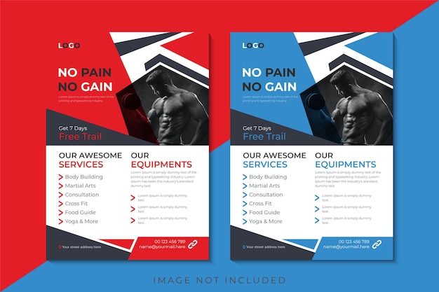 Fitness and sports flyer with abstract design