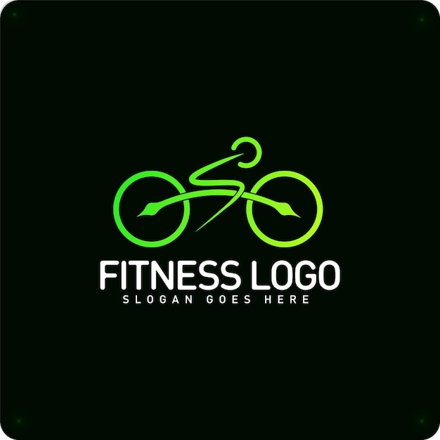 Вектор Фитнес спорт логотип велоспорт здоровый образ жизни