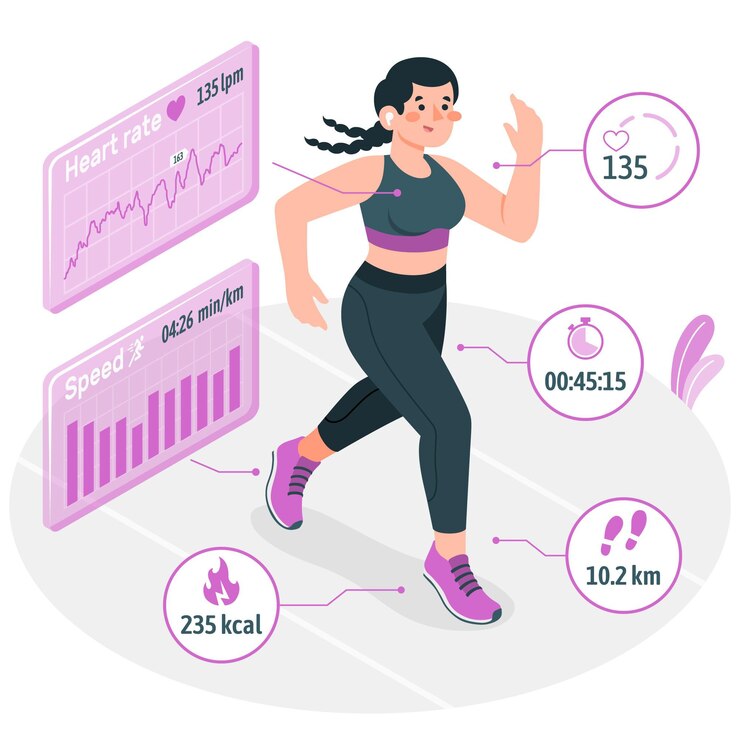 Vector fitness stats concept illustration