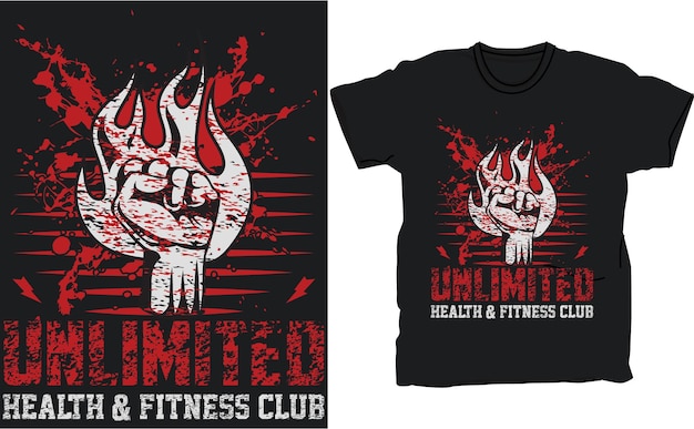 Fitness T-Shirt Vector Template Design