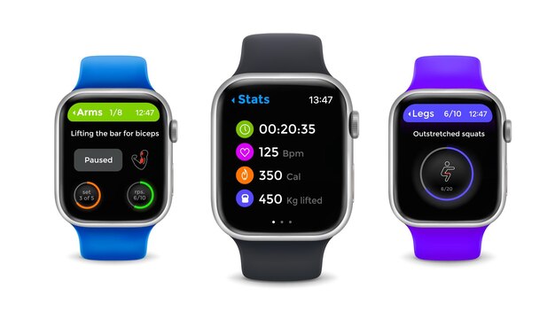 Fitness tracker display screen interface gadget