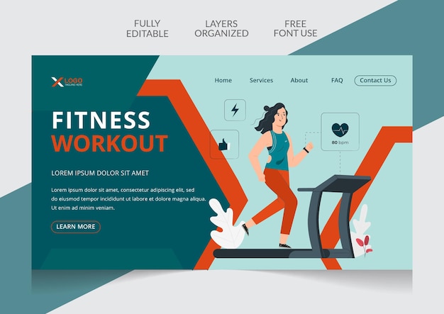 fitness training center gym landing page banner