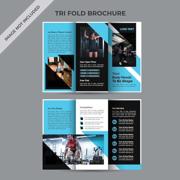 Fitness tri-fold brochure template