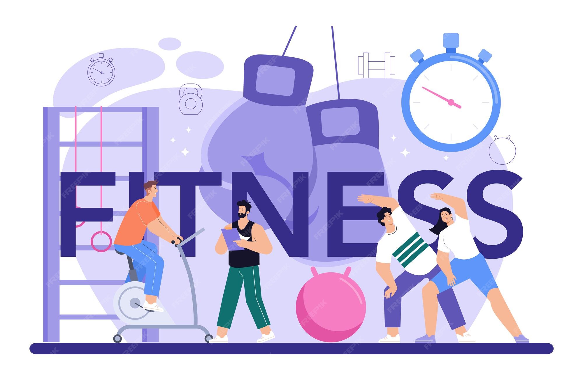 Premium Vector Fitness typographic header workout in the gym with