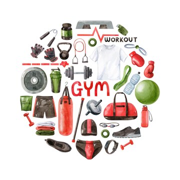 https://img.freepik.com/premium-vector/fitness-watercolor-round-concept-illustration-with-gym-equipment-isolated-white-background_530505-149.jpg?w=360