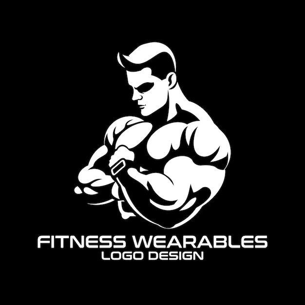 Design del logo vettoriale di fitness per indossabili