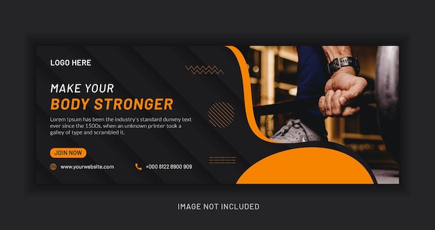 Fitness web banner design social media template