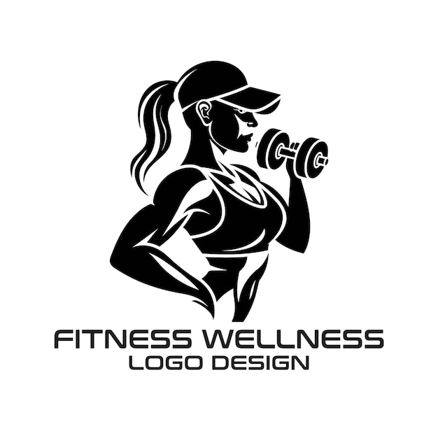 Fitness wellness vector logo design