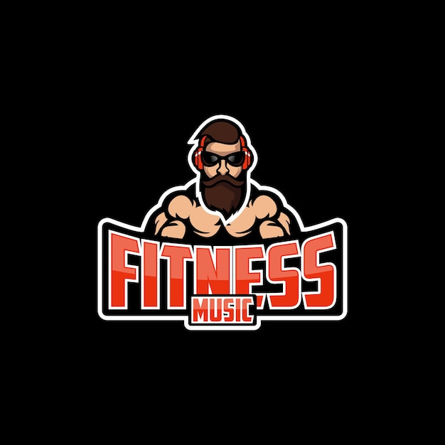 Vector fitness with music logo design