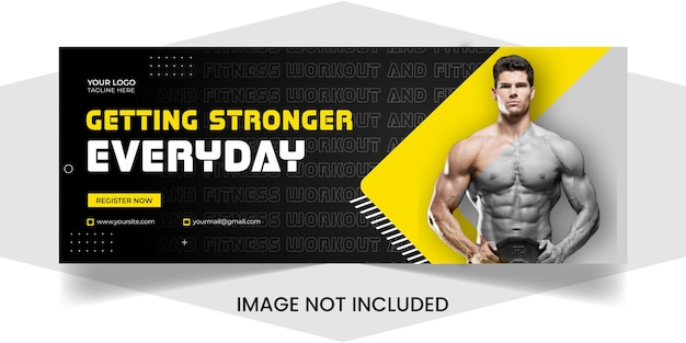 Fitness and workout facebook cover or social media cover template