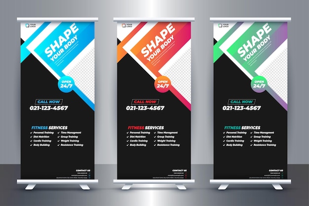 Vector fitness x banner design