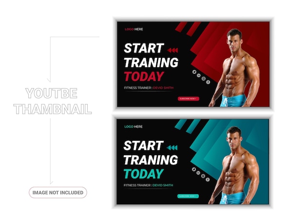 fitness youtube thumbnail design