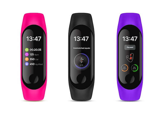 Vector fitnesstracker of smartwatch-weergavescherm