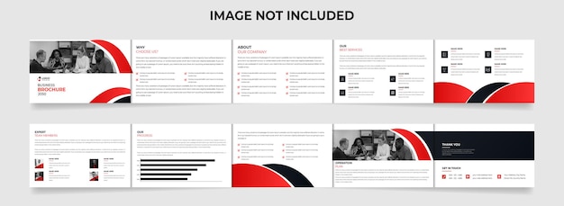 Five Fold landscape Business brochure design with creative shape brochure template