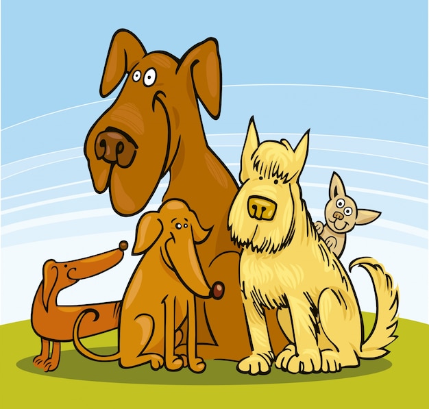 Vector five funny dogs