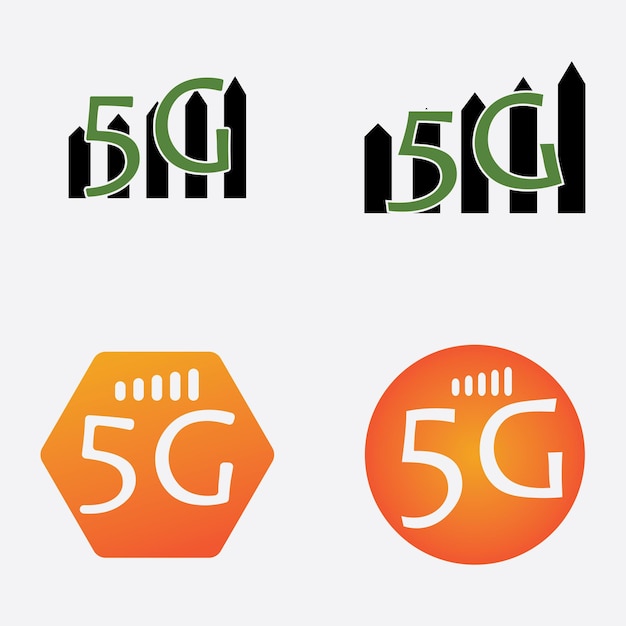 Five g logo vector illustrations