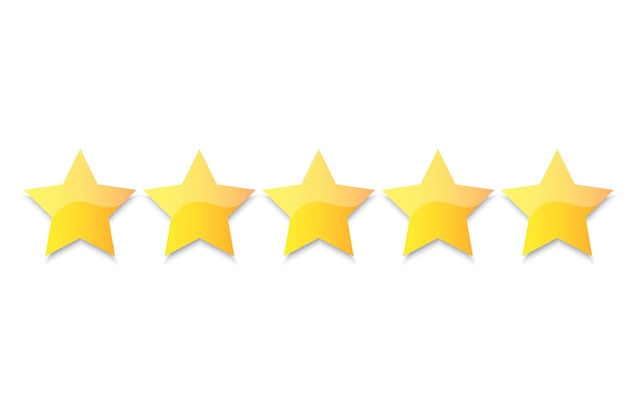 Vector five gold stars in flat style customer evaluation star icon vector illustration stock image