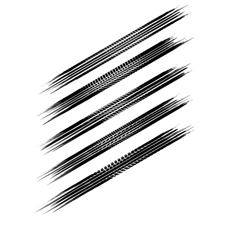 Vector 5 つのグランジ等尺性タイヤ トラック パス