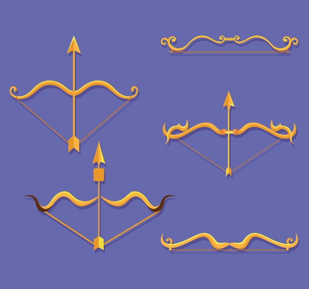 Вектор Пять индуистских золотых луков