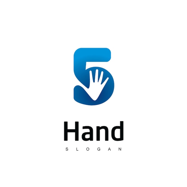 Five logo with hand symbol