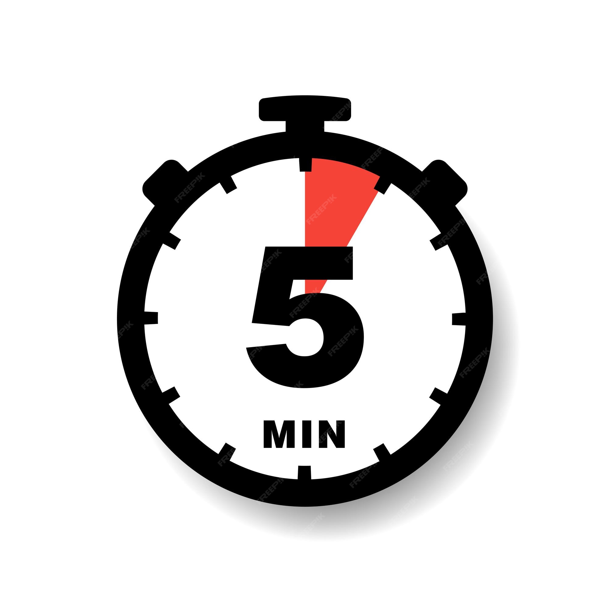 Premium vector five minutes on analog clock flat style design vector