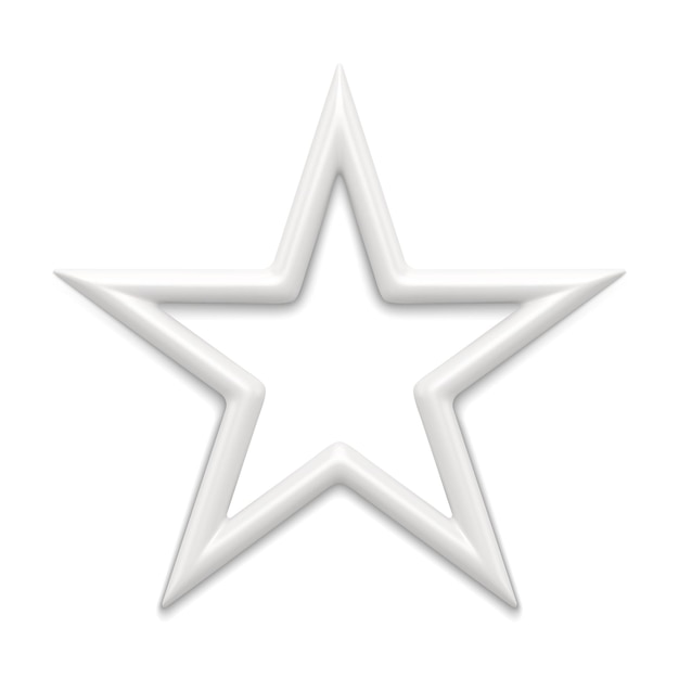 Вектор Пятиконечная белая звезда 3d векторная иллюстрация
