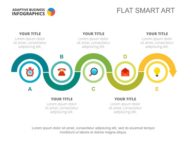 Vector five principles workflow slide template