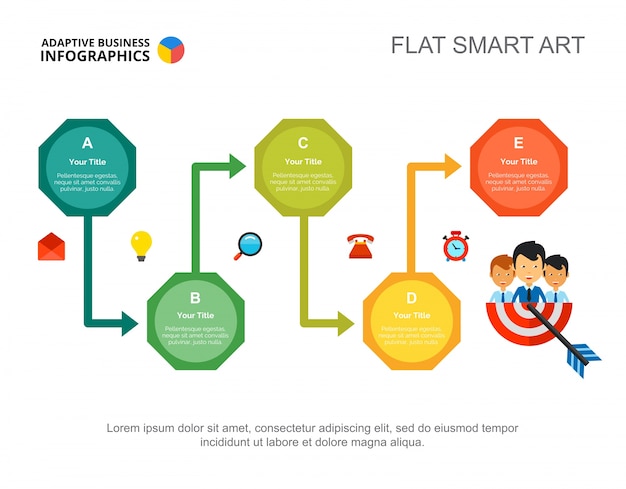 Five stages business plan slide template