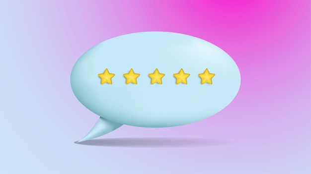 Five star feedback 3d style costumer review concept with god or bad rating