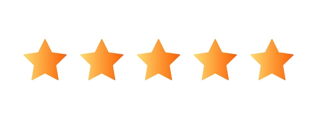 Vector five star icon star icons for use in ratings customer feedback and product ratings