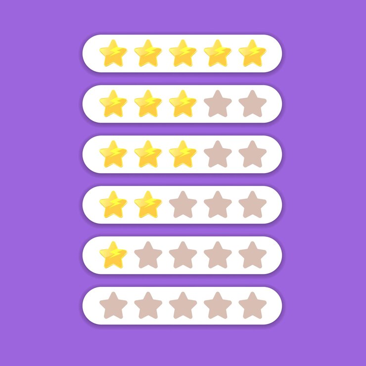 5つ星評価 アイコンセット クライアントのフィードバック システム 評価 カートゥーン・スターズ ファンキー 評価 ウェブページデザイン テンプレート
