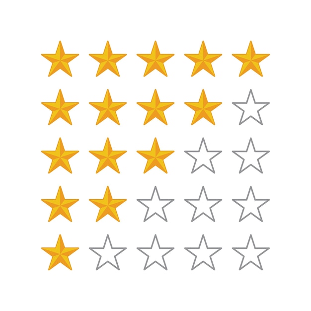 five star rating illustration template vector