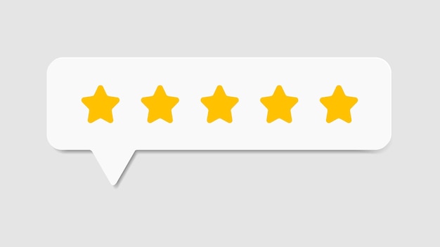 Vector five star rating review rate us feedback concept isolated on grey background vector illustration