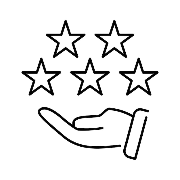 Five star rating reward button Icon outline