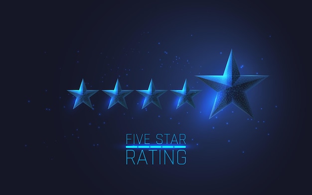 Five star rating at wireframe style