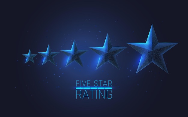 Five star rating at wireframe style