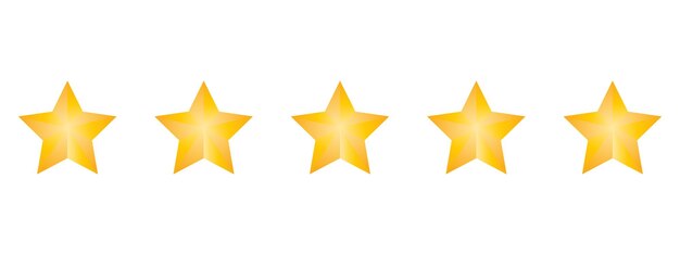Five stars customer product rating. Flat icon for apps and websites.