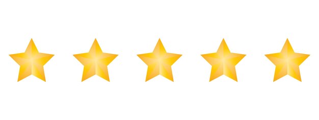 Five stars customer product rating. Flat icon for apps and websites.